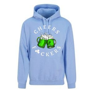 Cheers Fckers' St Patricks Day Men Women Beer Drinking Funny Unisex Surf Hoodie