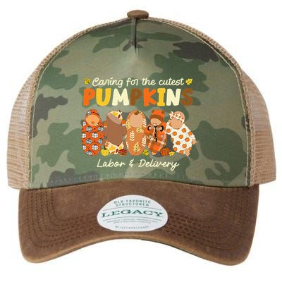 Caring For The Cutest Pumpkins Labor & Delivery Nurse Fall Legacy Tie Dye Trucker Hat