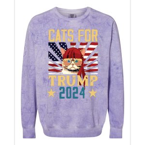 Cat For Trump 2024 Colorblast Crewneck Sweatshirt