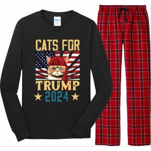 Cat For Trump 2024 Long Sleeve Pajama Set