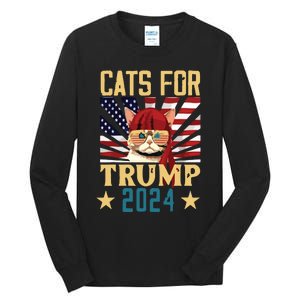 Cat For Trump 2024 Tall Long Sleeve T-Shirt