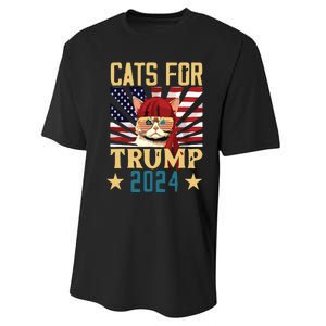 Cat For Trump 2024 Performance Sprint T-Shirt