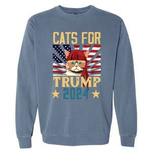 Cat For Trump 2024 Garment-Dyed Sweatshirt