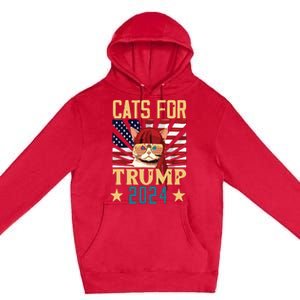 Cat For Trump 2024 Premium Pullover Hoodie