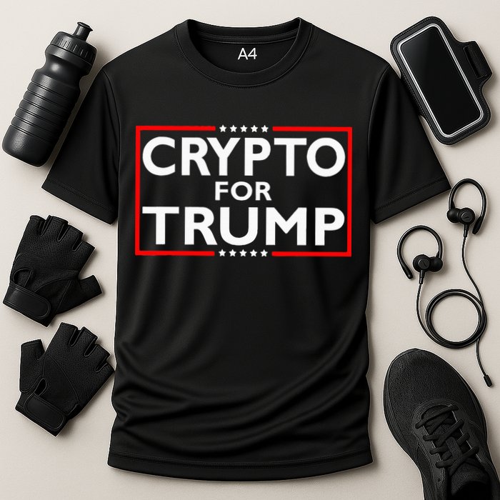 Crypto For Trump President Election 2024 Pro Cryptocurrency Cooling Performance Crew T-Shirt