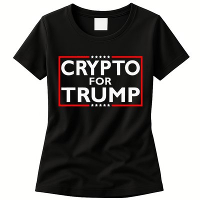 Crypto For Trump President Election 2024 Pro Cryptocurrency Womens T-Shirt