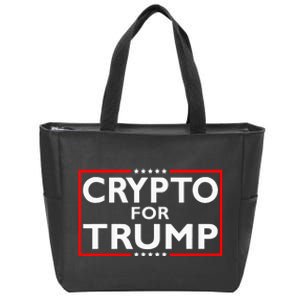 Crypto For Trump President Election 2024 Pro Cryptocurrency Zip Tote Bag