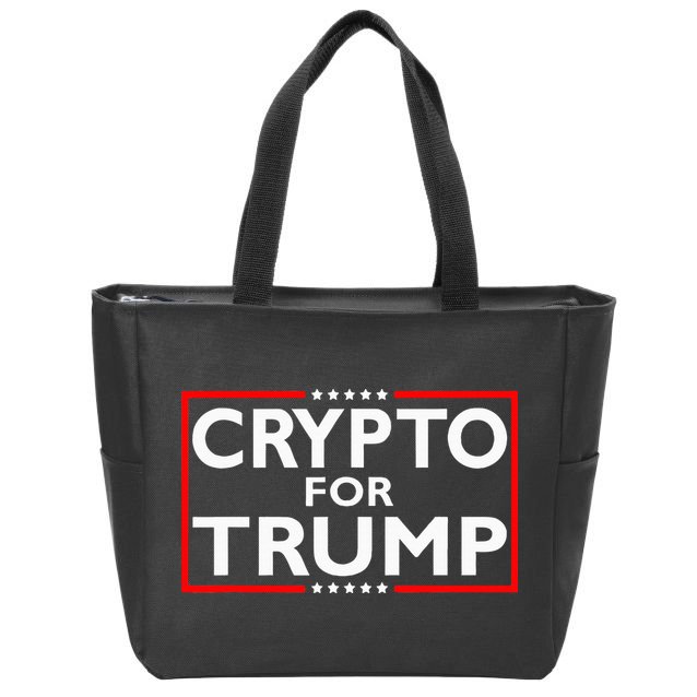 Crypto For Trump President Election 2024 Pro Cryptocurrency Zip Tote Bag
