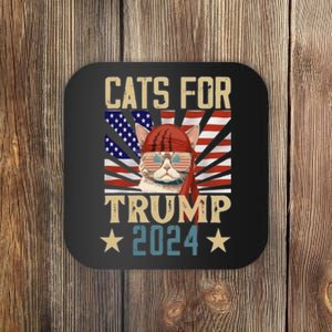 Cat For Trump 2024 Coaster