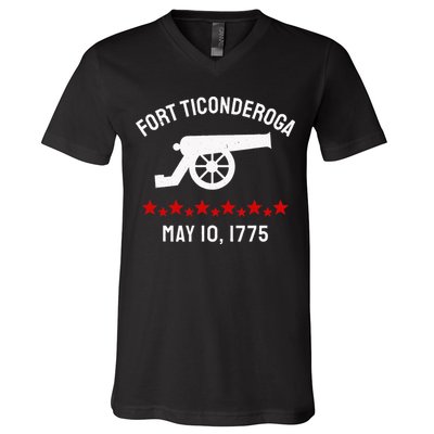 Capture Fort Ticonderoga Cannon Revolutionary War V-Neck T-Shirt