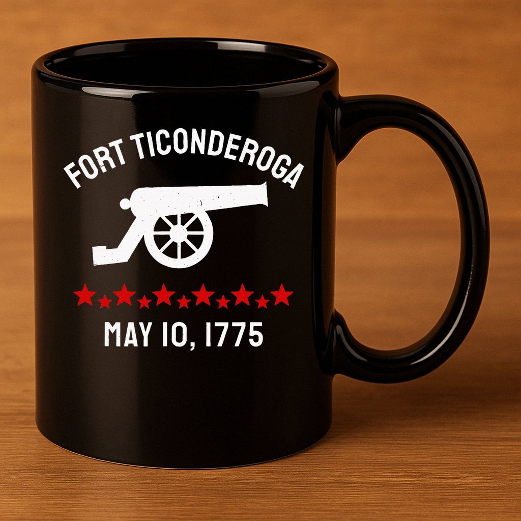 Capture Fort Ticonderoga Cannon Revolutionary War 11oz C Handle Ceramic Mug