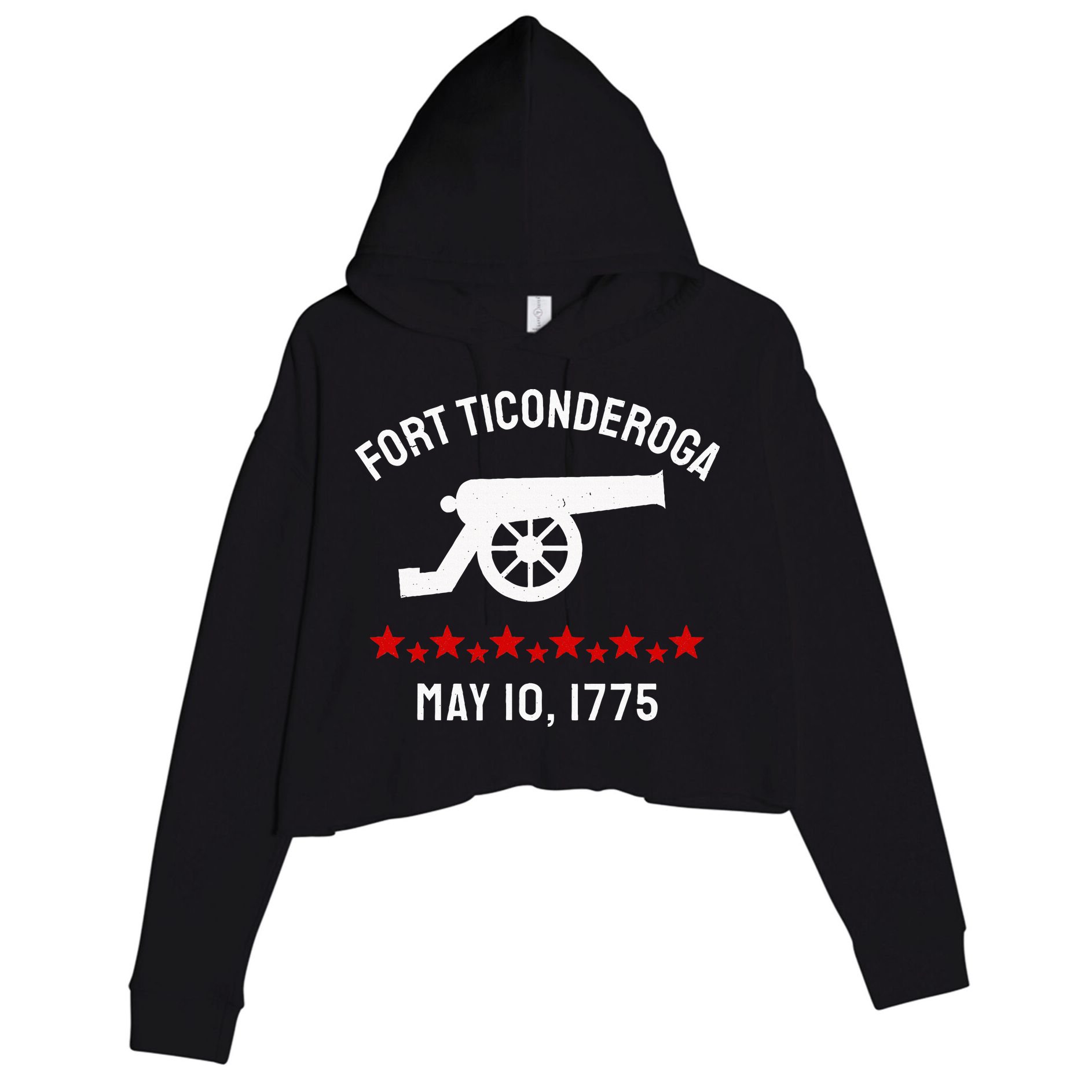 Capture Fort Ticonderoga Cannon Revolutionary War Crop Fleece Hoodie