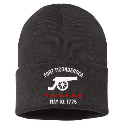 Capture Fort Ticonderoga Cannon Revolutionary War Sustainable Knit Beanie