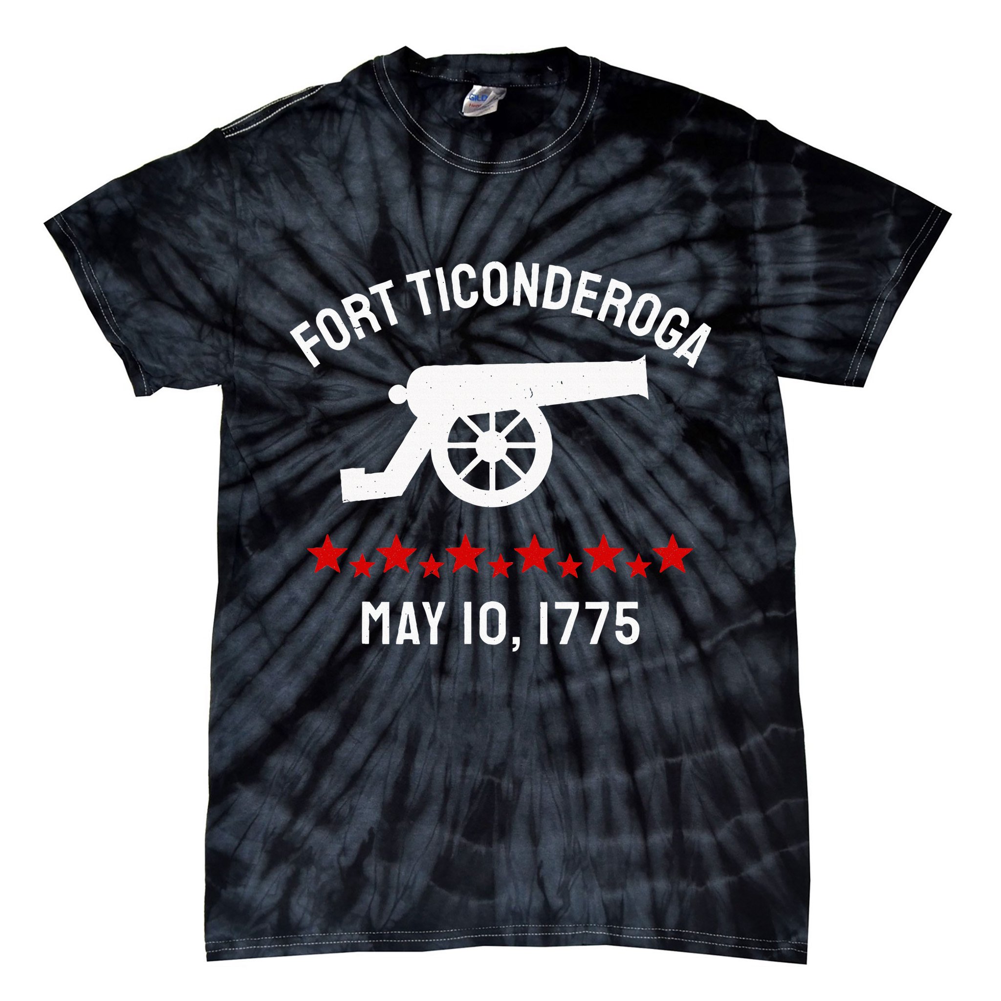 Capture Fort Ticonderoga Cannon Revolutionary War Tie-Dye T-Shirt