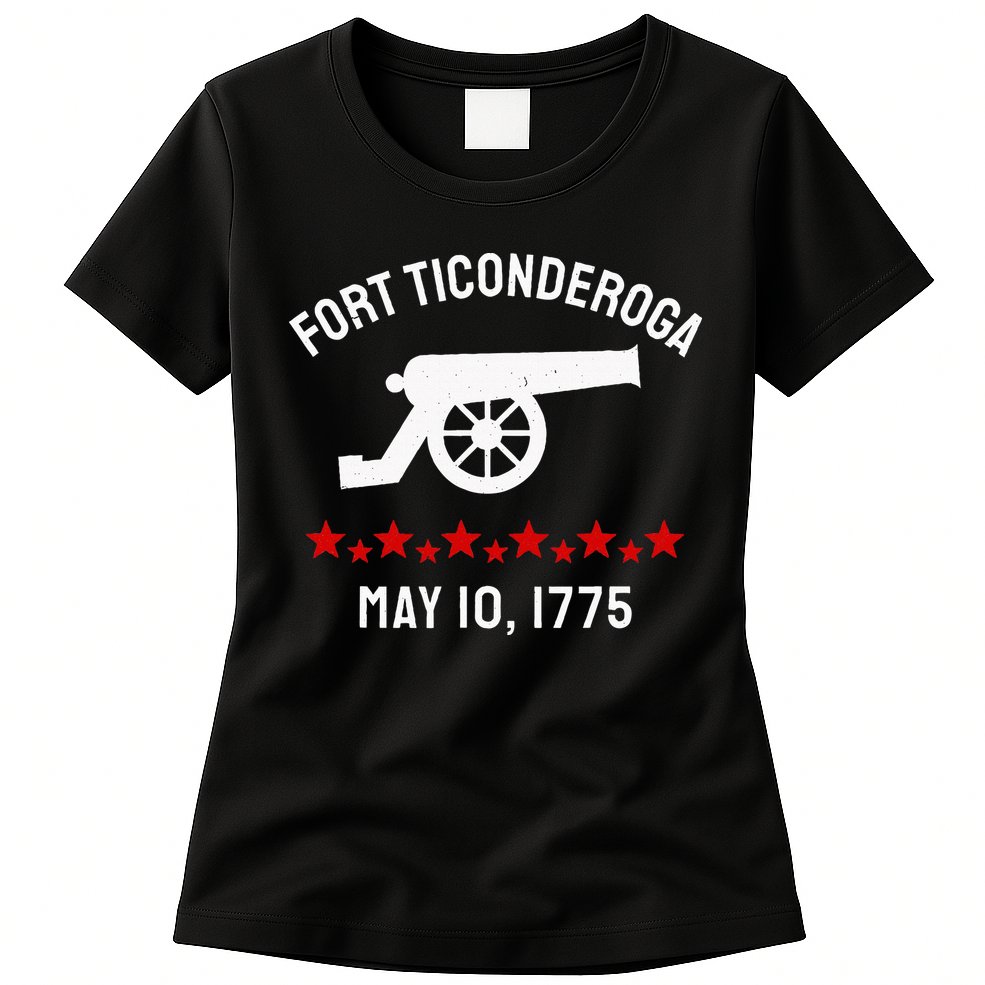 Capture Fort Ticonderoga Cannon Revolutionary War Womens T-Shirt