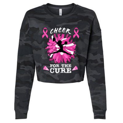 Cheer For The Cure Breast Cancer Awareness Month Cheerleader Cropped Pullover Crew