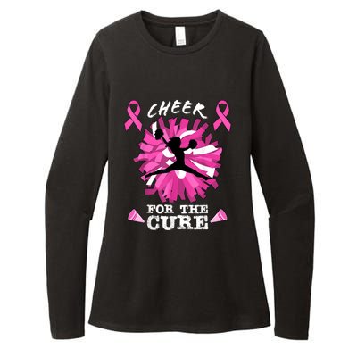 Cheer For The Cure Breast Cancer Awareness Month Cheerleader Womens CVC Long Sleeve Shirt