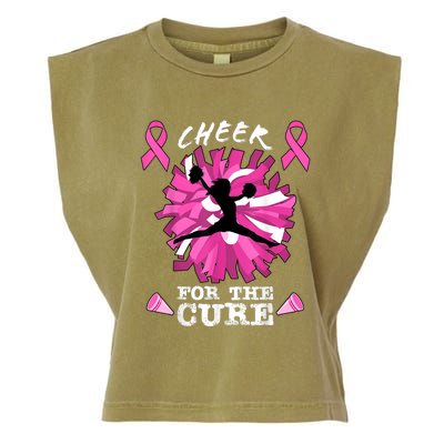 Cheer For The Cure Breast Cancer Awareness Month Cheerleader Garment-Dyed Women's Muscle Tee