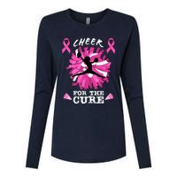 Cheer For The Cure Breast Cancer Awareness Month Cheerleader Womens Cotton Relaxed Long Sleeve T-Shirt