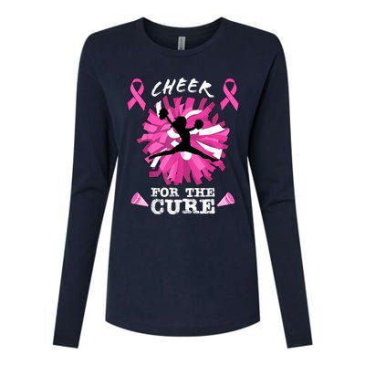 Cheer For The Cure Breast Cancer Awareness Month Cheerleader Womens Cotton Relaxed Long Sleeve T-Shirt