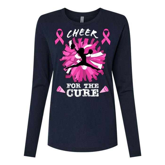 Cheer For The Cure Breast Cancer Awareness Month Cheerleader Womens Cotton Relaxed Long Sleeve T-Shirt