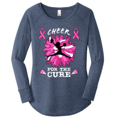 Cheer For The Cure Breast Cancer Awareness Month Cheerleader Women's Perfect Tri Tunic Long Sleeve Shirt