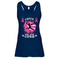 Cheer For The Cure Breast Cancer Awareness Month Cheerleader Ladies Essential Flowy Tank