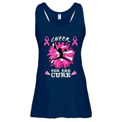 Cheer For The Cure Breast Cancer Awareness Month Cheerleader Ladies Essential Flowy Tank