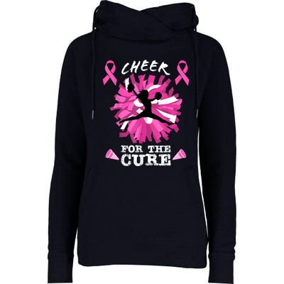 Cheer For The Cure Breast Cancer Awareness Month Cheerleader Womens Funnel Neck Pullover Hood