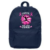 Cheer For The Cure Breast Cancer Awareness Month Cheerleader 16 in Basic Backpack