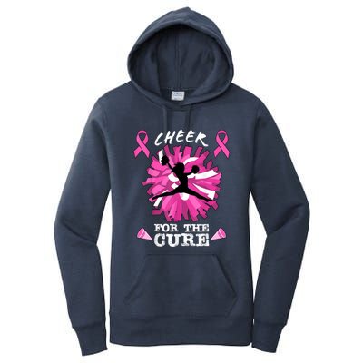 Cheer For The Cure Breast Cancer Awareness Month Cheerleader Women's Pullover Hoodie