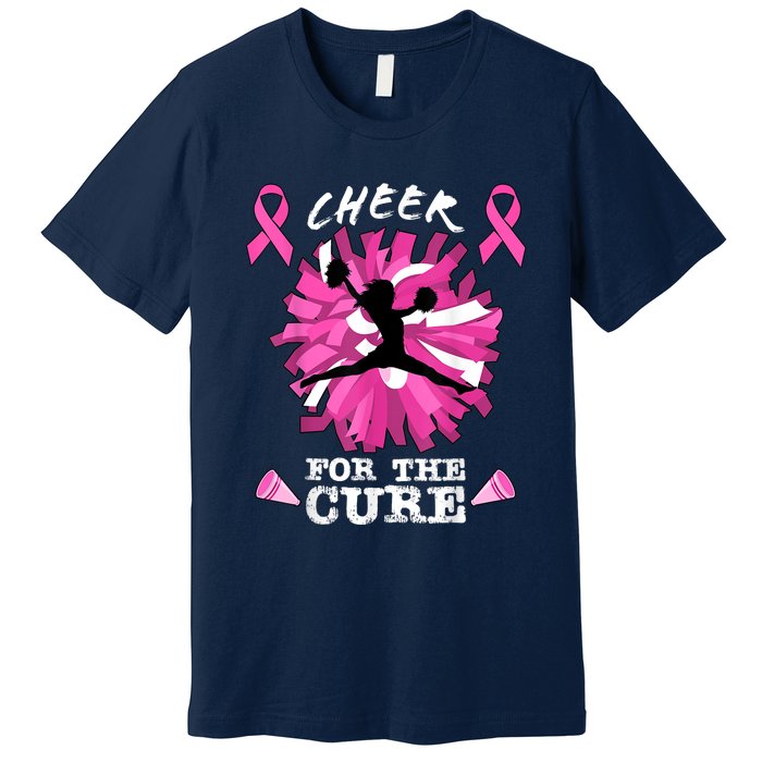 Cheer For The Cure Breast Cancer Awareness Month Cheerleader Premium T-Shirt