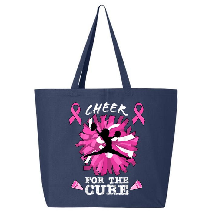 Cheer For The Cure Breast Cancer Awareness Month Cheerleader 25L Jumbo Tote