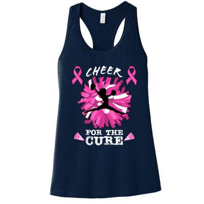 Cheer For The Cure Breast Cancer Awareness Month Cheerleader Women's Racerback Tank