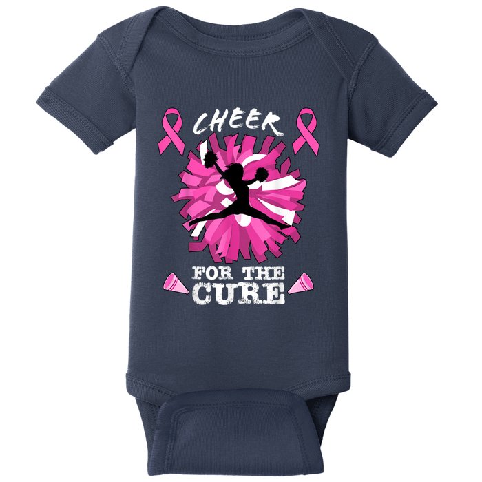 Cheer For The Cure Breast Cancer Awareness Month Cheerleader Baby Bodysuit