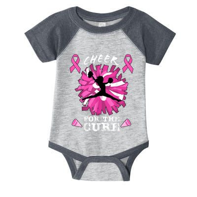 Cheer For The Cure Breast Cancer Awareness Month Cheerleader Infant Baby Jersey Bodysuit