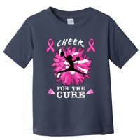 Cheer For The Cure Breast Cancer Awareness Month Cheerleader Toddler T-Shirt