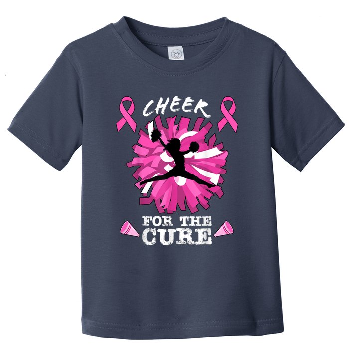 Cheer For The Cure Breast Cancer Awareness Month Cheerleader Toddler T-Shirt