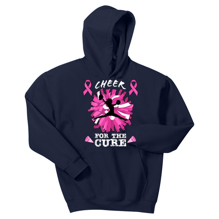 Cheer For The Cure Breast Cancer Awareness Month Cheerleader Kids Hoodie