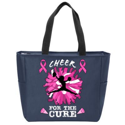 Cheer For The Cure Breast Cancer Awareness Month Cheerleader Zip Tote Bag