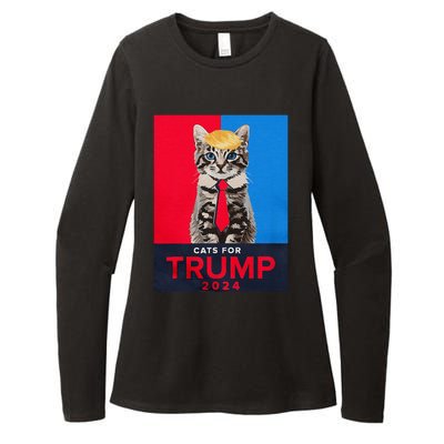 Cats For Trump 2024 Funny For Vance Trump Womens CVC Long Sleeve Shirt