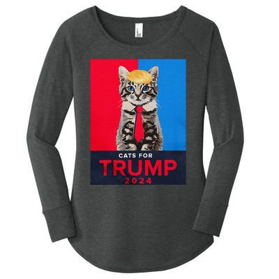 Cats For Trump 2024 Funny For Vance Trump Women's Perfect Tri Tunic Long Sleeve Shirt