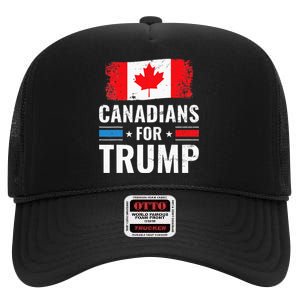 Canadians For Trump Pro Trump 2020 Supporter Gift High Crown Mesh Back Trucker Hat