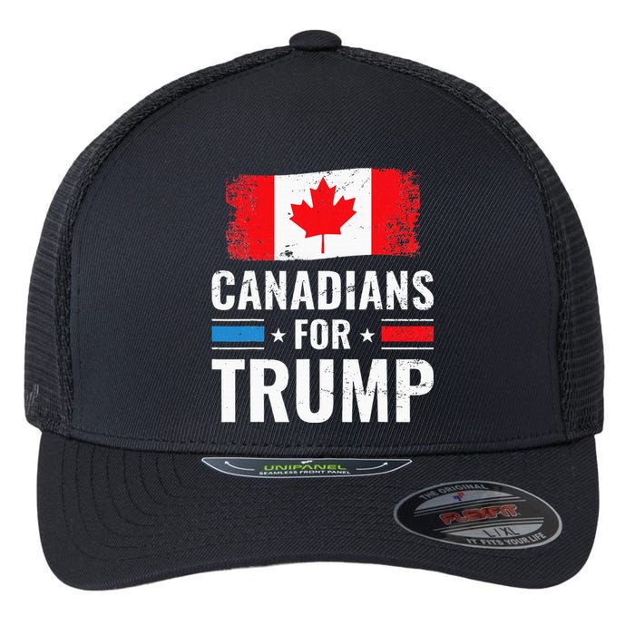 Canadians For Trump Pro Trump 2020 Supporter Gift Flexfit Unipanel Trucker Cap