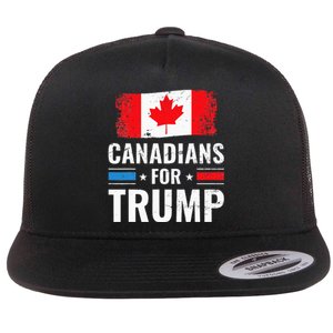 Canadians For Trump Pro Trump 2020 Supporter Gift Flat Bill Trucker Hat