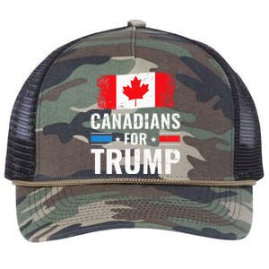 Canadians For Trump Pro Trump 2020 Supporter Gift Retro Rope Trucker Hat Cap