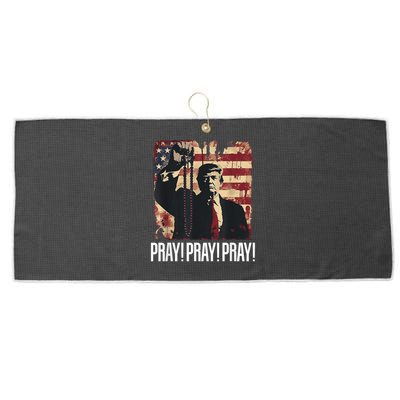 Catholics For Trump 2024 Rosary Election Large Microfiber Waffle Golf Towel