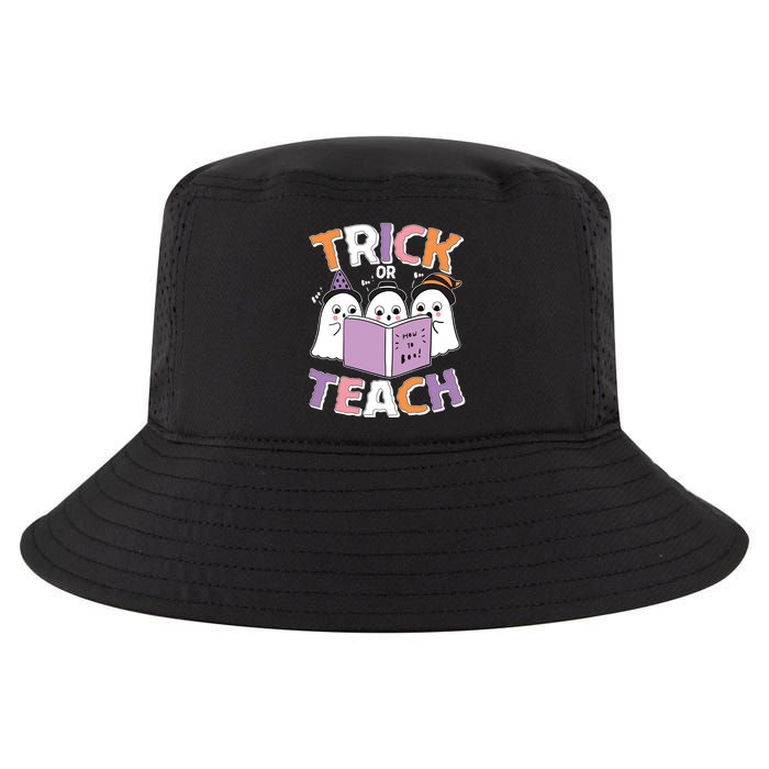 Cute Funny Trick Or Teach Reading Ghost Cool Comfort Performance Bucket Hat