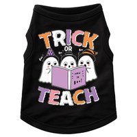 Cute Funny Trick Or Teach Reading Ghost Doggie Tank