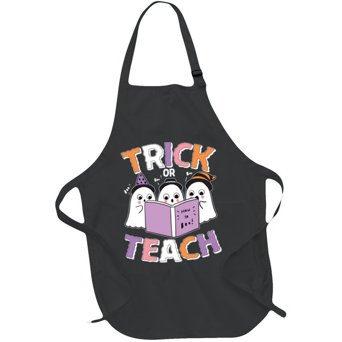 Cute Funny Trick Or Teach Reading Ghost Apron